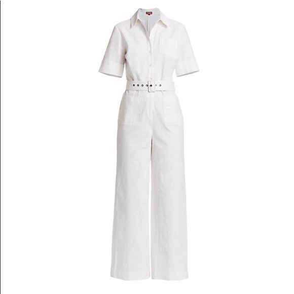 Staud Zavey utility jumpsuit in white. Size Small. Worn once. Great condition - Picture 1 of 8